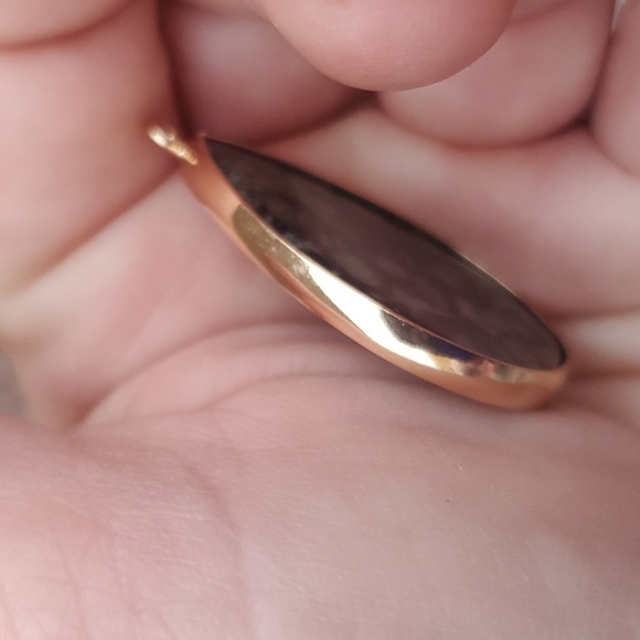 New Gold Wrapped Kambaba Jasper Teardrop Unisex Pendant. - Picture 5 of 12